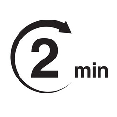2 minute arrow timer icon vector illustration eps