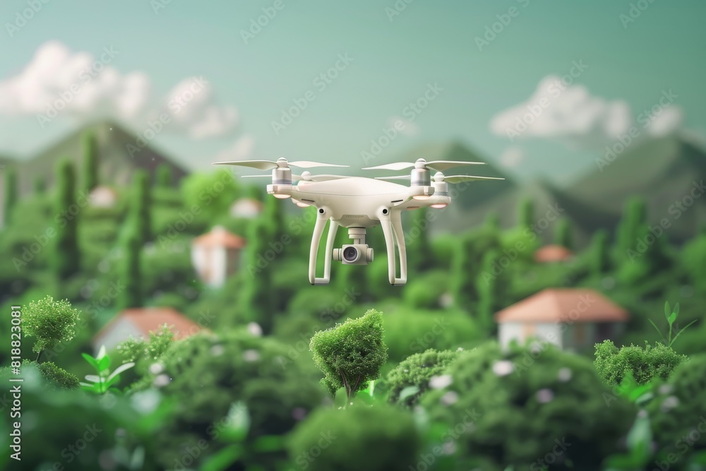 Poster drone sensors in crop monitoring support sustainable vector graphic farm operations, efficient analy