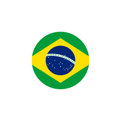Round Brazil flag badge design element