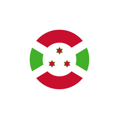 Round Burundi country flag badge design element
