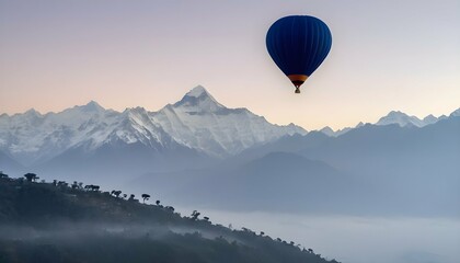 A hot air balloon safari soaring above the misty upscaled_8