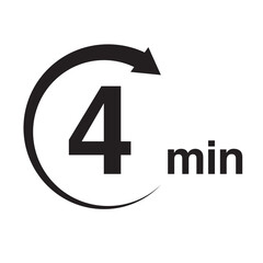 4 minute arrow timer icon vector illustration eps