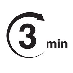 3 minute arrow timer icon vector illustration eps