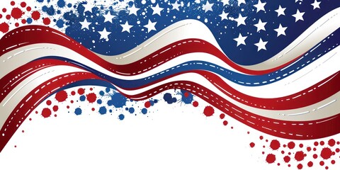 Festive 4th of July celebration background with American flag illustration