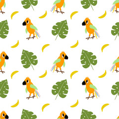 Obraz premium Pattern seamless wtih exotic elements. For children, fabric, wallpaper, for boys and girls. High quality illustration