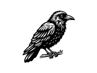 Obraz premium Crow Vector Illustration for Dark Designs and Mysterious Art
