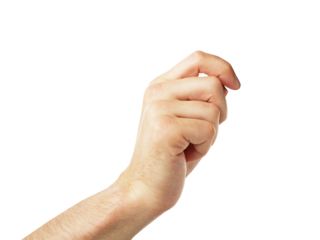 A closeup of a clenched fist isolated on a white background, concept of strength or protest