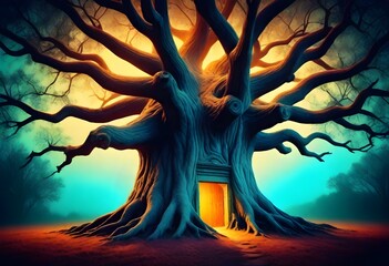 Enchanting Fairy Door in a Tree Trunk (129)