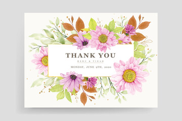 Elegant floral wedding and invitation card design