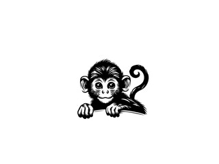 Playful Primate: Monkey Vector Illustration for Jungle Designs and Whimsical Art
