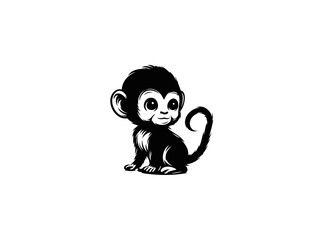 Playful Primate: Monkey Vector Illustration for Jungle Designs and Whimsical Art