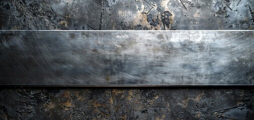 Obraz premium Brushed Aluminum Surface With Textured Background in Gray and Silver on a Dark Afternoon. Generative AI