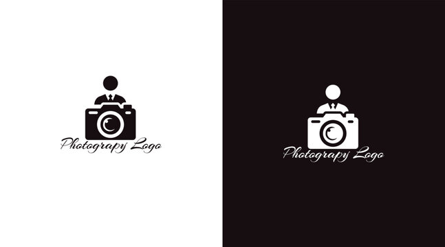 Camera icon Photography Typography Signature Photographer Minimalist Logo Vector EPS File men icon