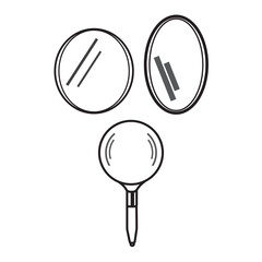 Fototapeta premium Mirrors set of different shapes isolated. Realistic mirror frame, white mirrors template. Realistic design for interior furniture. 