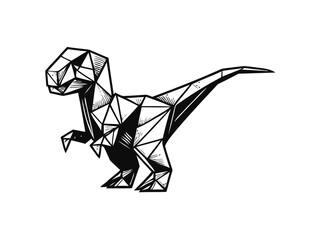 Origami Dinosaur Vector Illustration for Creative Designs and Prehistoric Art