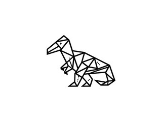 Obraz premium Origami Dinosaur Vector Illustration for Creative Designs and Prehistoric Art
