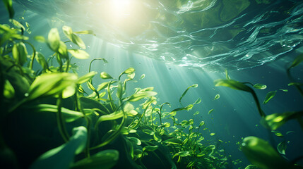 Fototapeta premium underwater scene with bubbles