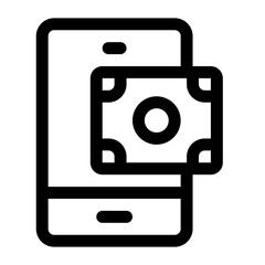 Mobile Payment Line Icon