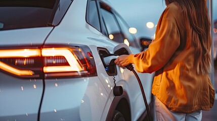 The Fueling Moment: A Woman Fills Her Car
