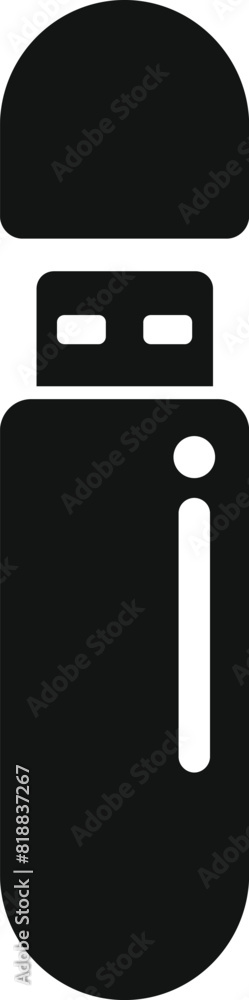 Poster usb flash drive icon vector illustration isolated on white background. simple black and white pictog