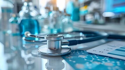 Stethoscope and Medical Supplies on Desk