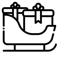 Sleigh Icon in Line Style