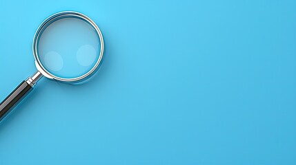 Enigmatic Exploration: Magnifying Glass on Blue