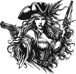 Pirate Vector Illustration for Swashbuckling Designs and Adventure Art