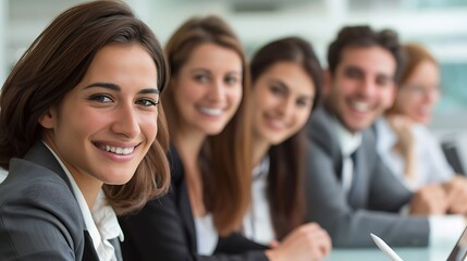 Creative Business Team in Video Conference Smiling and Discussing Ideas on White Background