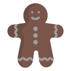 Gingerbread Icon in Flat Style