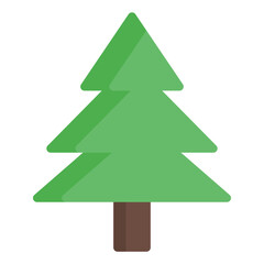 Christmas Tree Icon in Flat Style