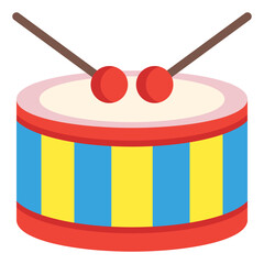 Drum Icon in Flat Style