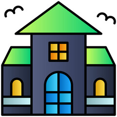 scary home, Ghost, haunted, home, horror Icon