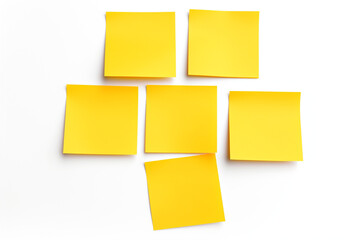 Yellow sticky notes isolated on white background
