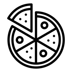 Pizza Icon in Line Style