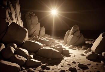 rocks in the night