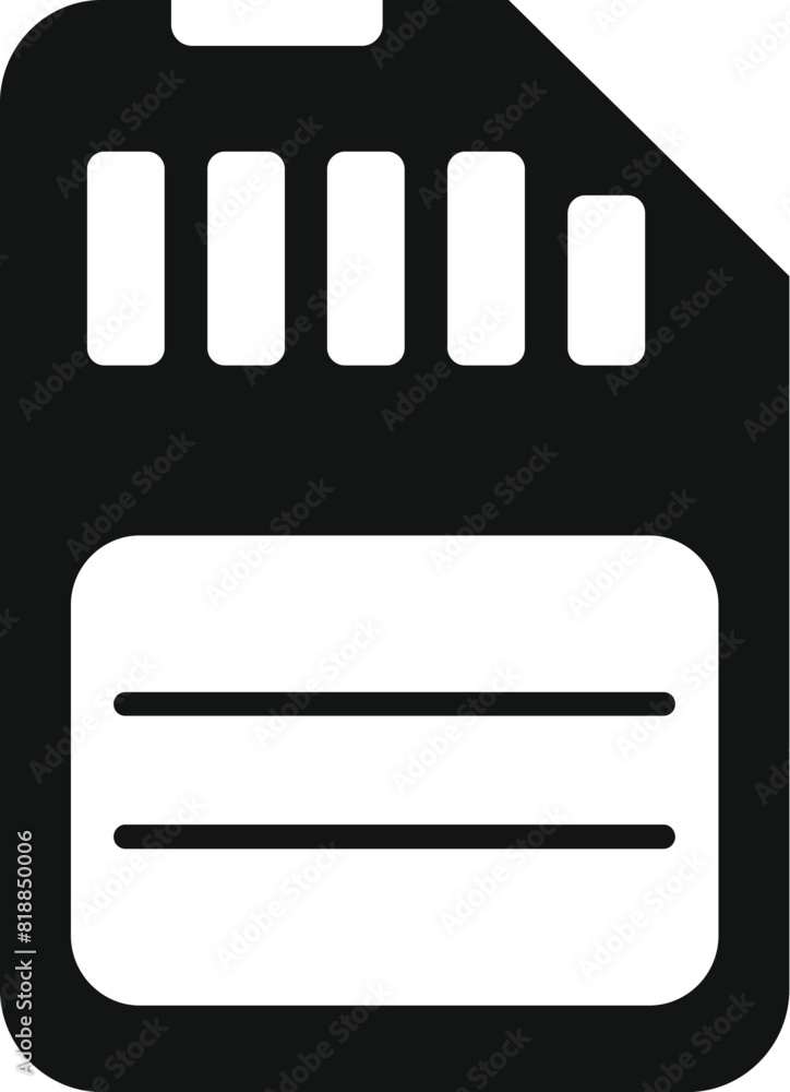 Aufkleber graphic image of a black sd card icon on a white background for use in techrelated designs