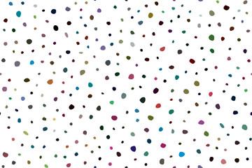 Small Pattern Cool Circle. Seamless Vector Fun. Pink Flying Christmas Spray. Purple Polka Dot. Irregular Ink Dot Sparkle. Abstract Graphic Icon. Random Spot Birthday. Color Retro Polka Background.