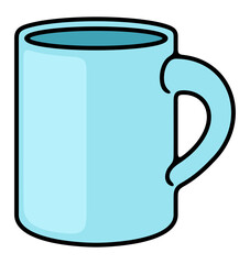 Cup and mug, dinnerware, tableware. Dishes, crockery, kitchen and cuisine, illustration