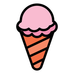 Ice Cream Cone Icon in Filled Line Style