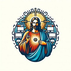 A colorful illustration of a jesus christ has illustrative color has illustrative.