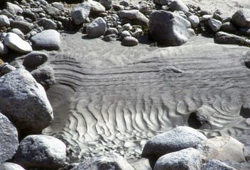 Schmelzende Gletscher bringen interessante Strukturen zum Vorschein - Graubünden, Schweiz