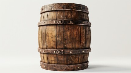 Fototapeta premium Solitary Relic: A Wooden Barrel Amidst Infinity