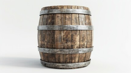Fototapeta premium Solitary Relic: A Wooden Barrel Amidst Infinity