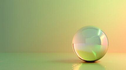 A futuristic 3D device isolated on a soft gradient backdrop transitioning from green to yellow