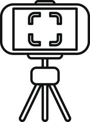 Smartphone tripod vector icon for mobile photography and videography illustration with camera stand accessory equipment for video recording clipart and digital content creation