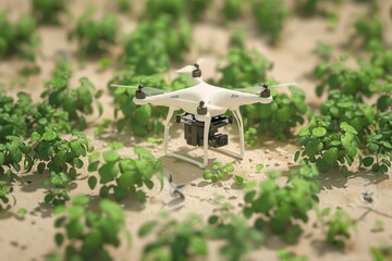 Agriculture in smart farming with botanical agritech drone operations for green business and...