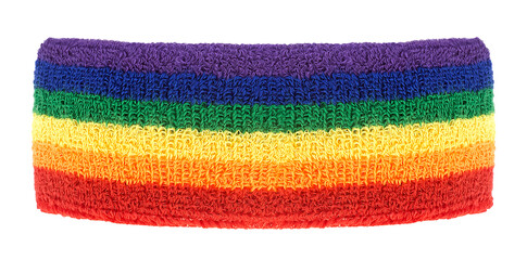 Multi colored headband isolated on a white background. Hair accessories for fitness.
