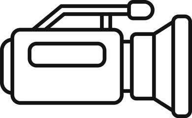 Outline vector illustration of a professional video camera, perfect for media and film related graphics