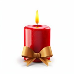 christmas candle with ribbon